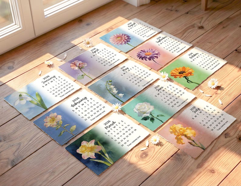 2026 Birth Flower Seed Paper Calendar - Plantable Monthly Blooms ...