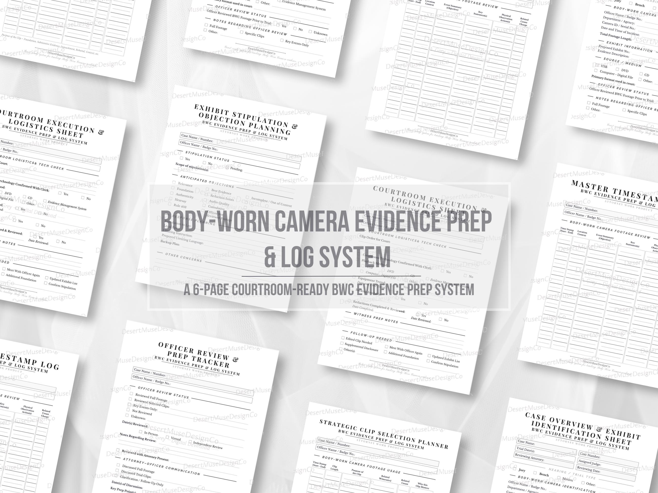 Prep Log BWC Evidence Prep & Log System | Attorney Trial Toolkit (PDF) - Etsy