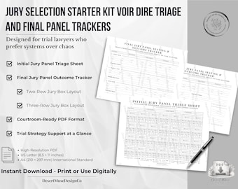 Jury Selection Toolkit PDF | Voir Dire Triage, Seating Chart, Tracker