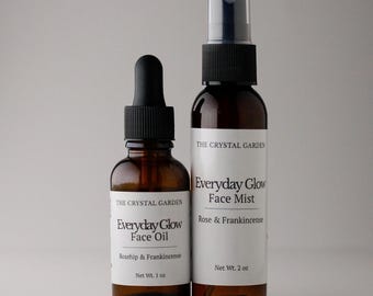Everyday Glow Face Oil Bundle – Botanical Skincare Set – Face Oil & Face Mist – Plant Based Face Care