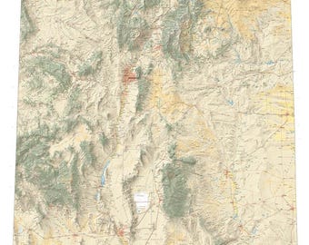 Mapa de impresión artística sobre la cobertura del suelo de Nuevo México