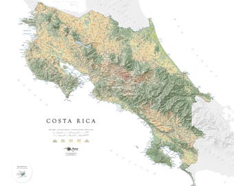 Costa Rica Land Cover Fine Art Print Map