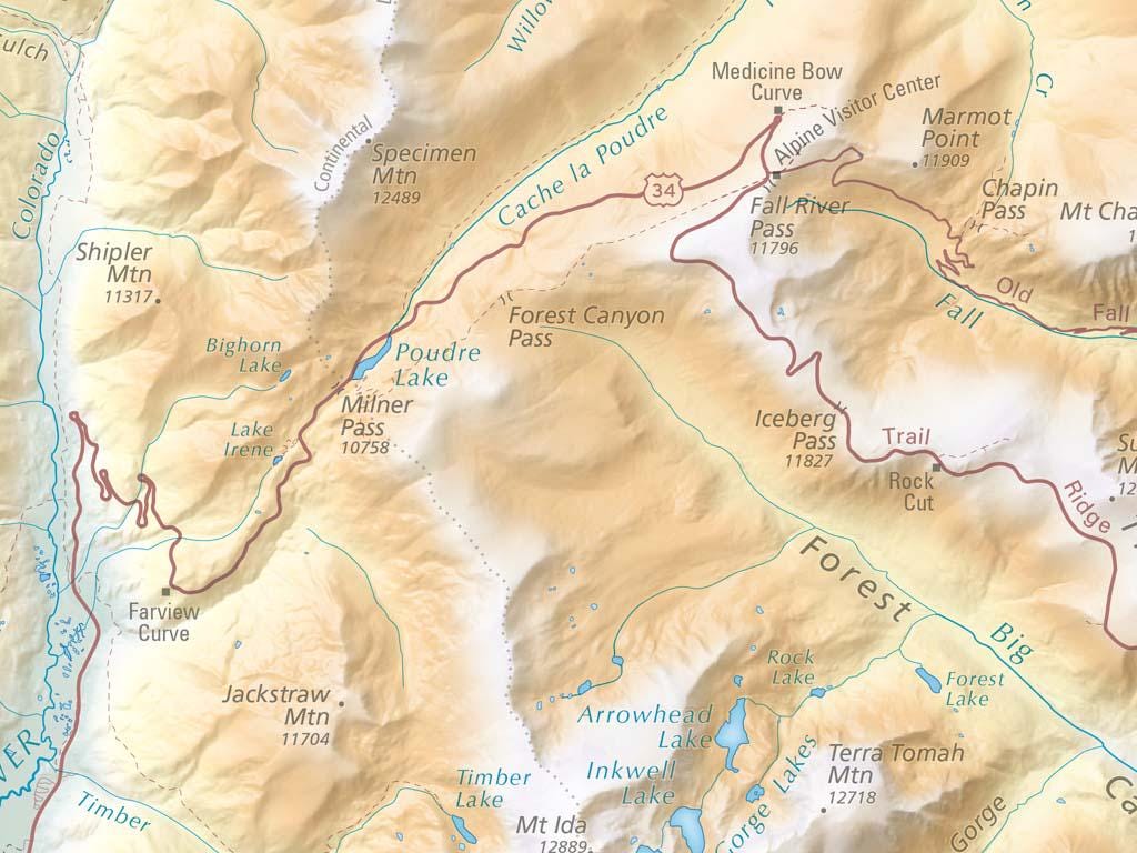 Rocky Mountain National Park - Elevation Map - Etsy