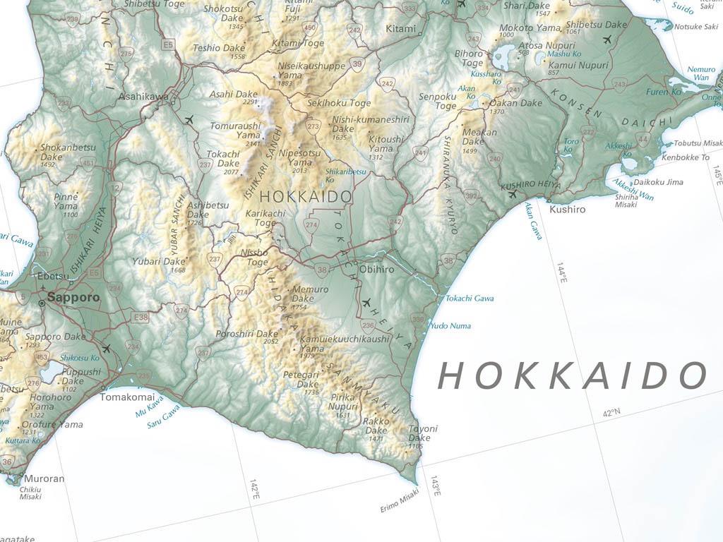 Japan Fine Elevation Tints Art Print Map - Etsy