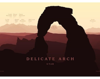 Panorama de elevación de los picos de Delicate Arch