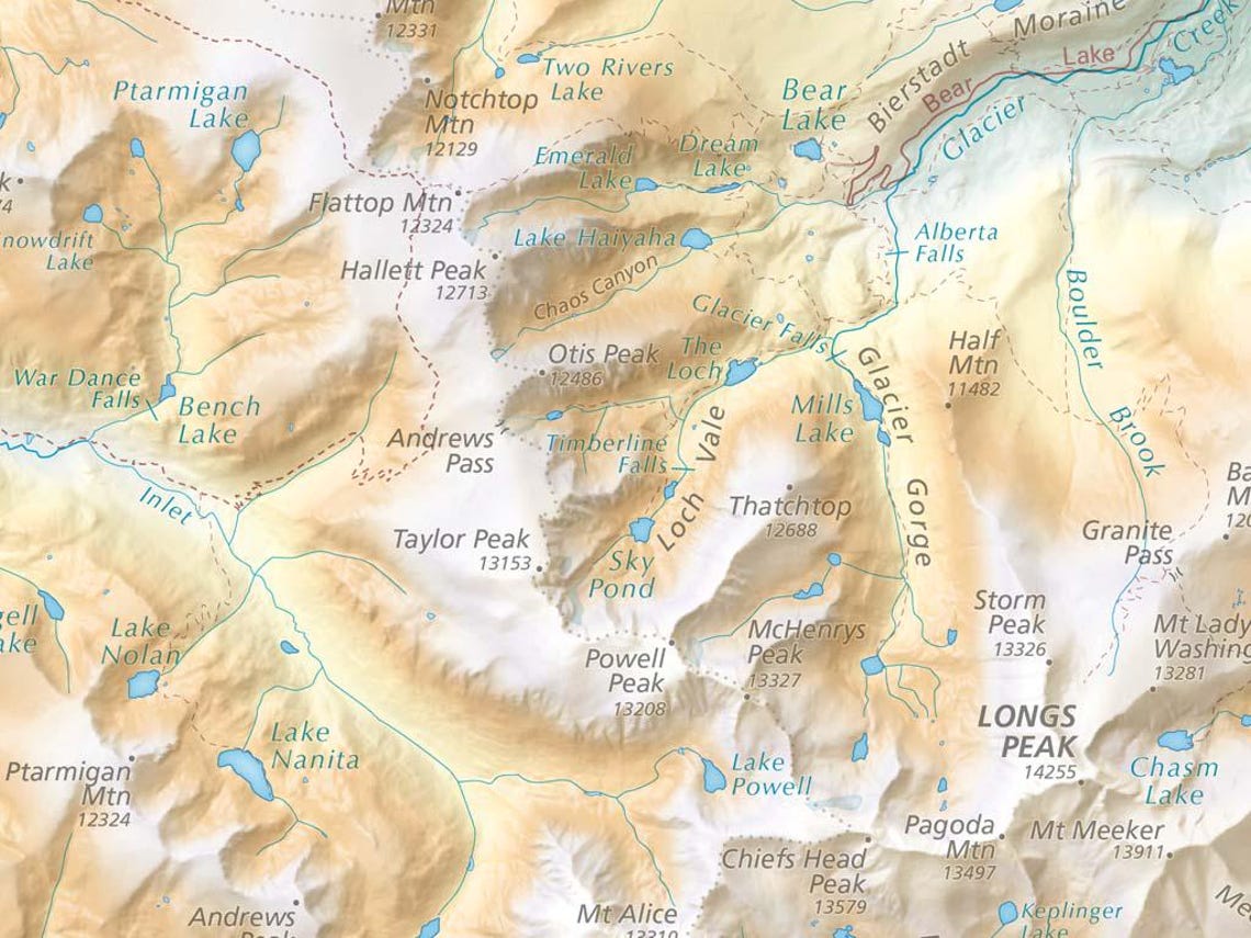 Rocky Mountain National Park - Elevation Map - Etsy
