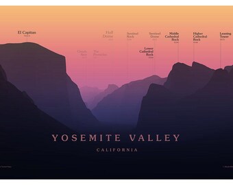 Valle de Yosemite - Vista panorámica de los picos desde el túnel