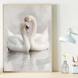 Vintage Swan Nursery Print| Elegant Animal Decor |Digital Download
