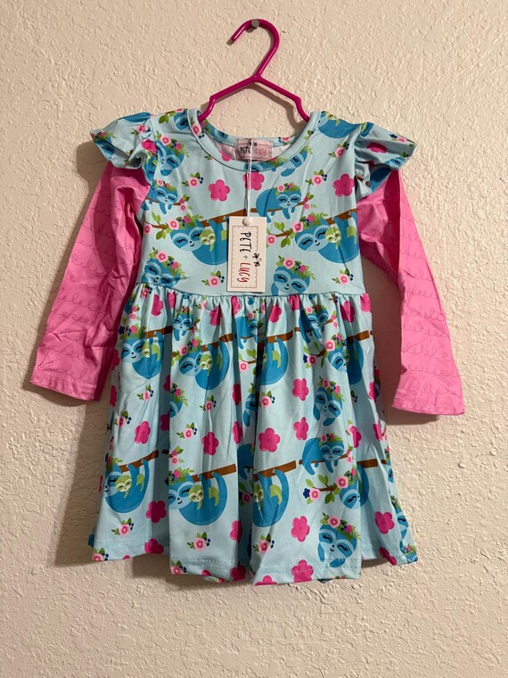 18 month long sleeve dress Baby Girl Pete + Lucy 12-18 months Long Sleeve Sloth Dress