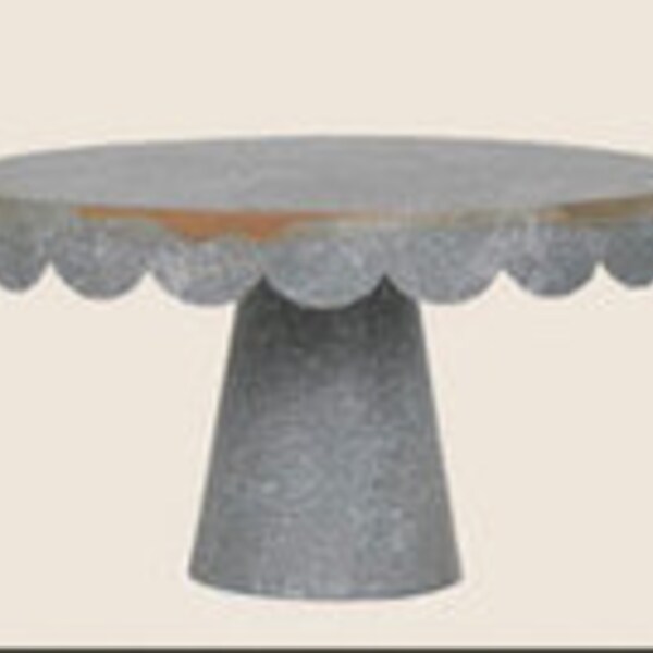 Scalloped Galvanized Tin Cupcake Stand Barn Roof Tin SMALL 1 piece