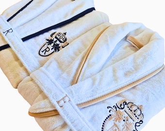 Personalized Birthday Gift - Custom Embroidered Turkish Cotton Robe - Luxury Monogrammed Bathrobe