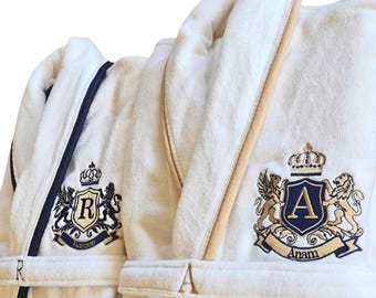 Personalisierter Bräutigam-Bademantel, Flitterwochengeschenk für den Ehemann, Hochzeitsgeschenk für die Braut an den Bräutigam, individuell bestickter Luxus-Spa-Bademantel
