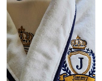 Personalized Cotton Anniversary Robe Set for Couple - 2nd Wedding Anniversary Gift