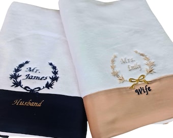 Gästehandtuch mit individuellem Monogramm, Baumwollgeschenk zum Jahrestag für Paare, luxuriöse Gästetoiletten-Dekoration