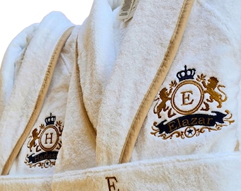 Personalisiertes Verlobungsgeschenk für Paare, individuelles Einzugs-Bademantelset, luxuriöse Spa-Bademäntel