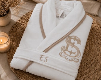 Personalisierter Bademantel als Geburtstagsgeschenk, individuell bestickter Bademantel für Freund und Freundin, luxuriöses Spa-Geschenk mit Monogramm