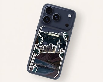 Los Angeles Night Theme Back Glass Sticker for iPhone 17 Pro