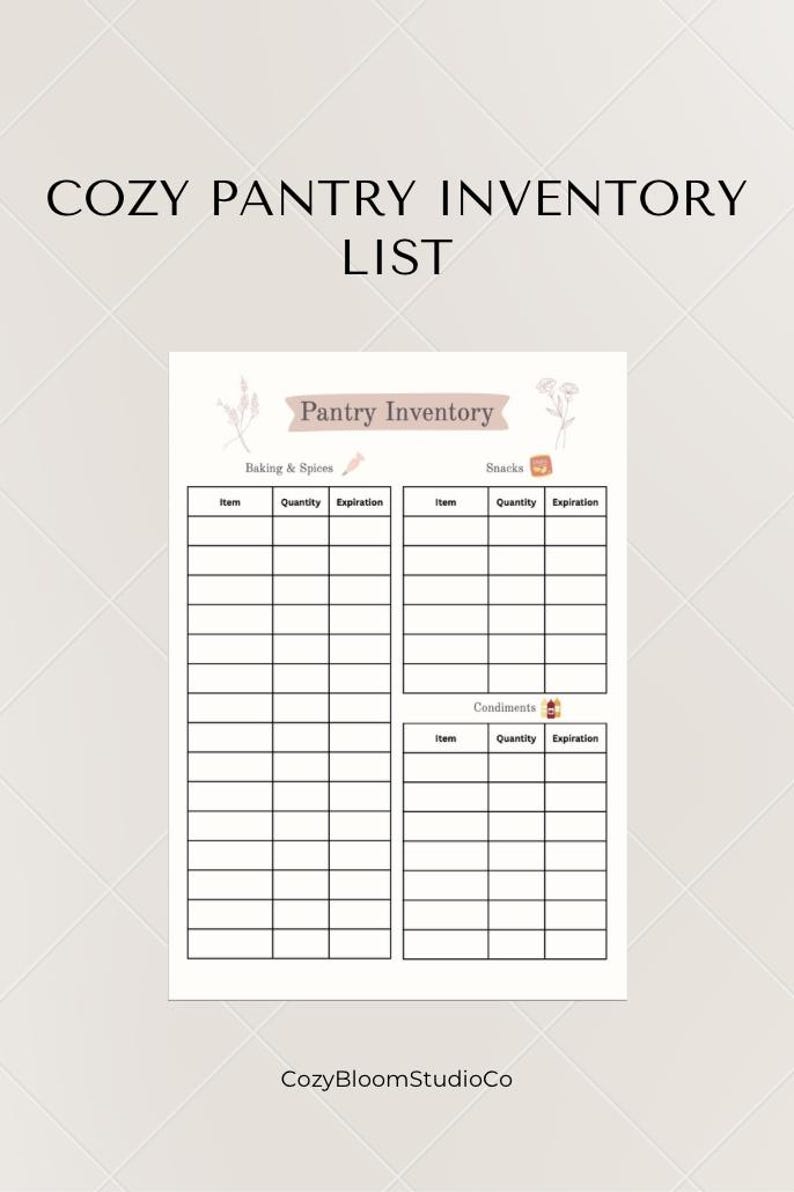 Cozy Pantry Inventory Tracker - Etsy