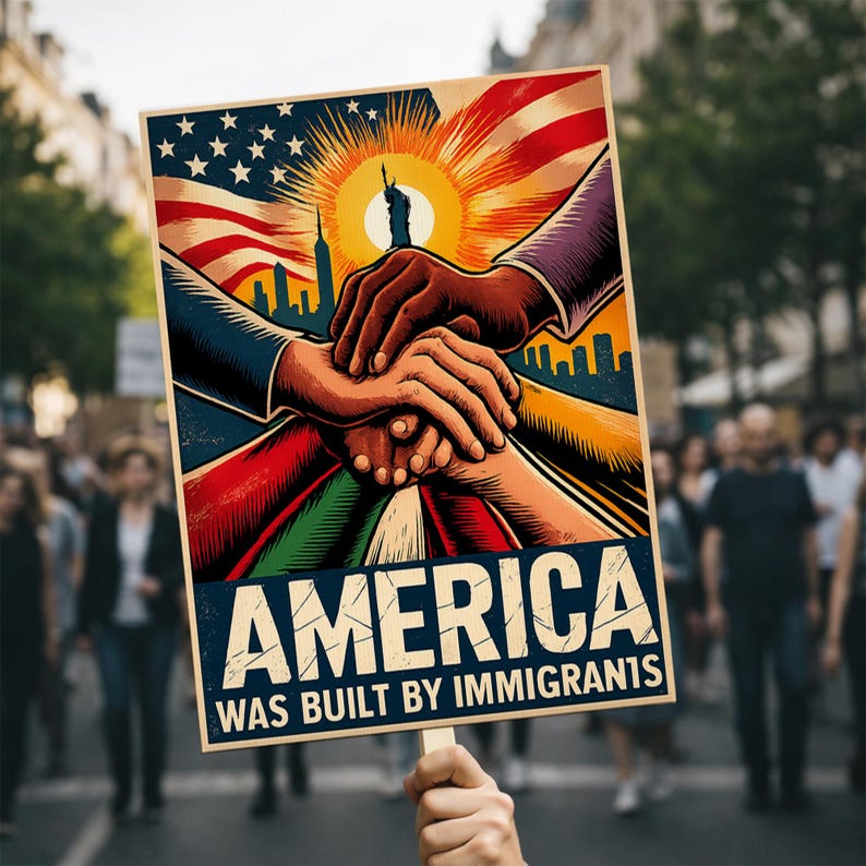 America Was Built by Immigrants Yard Sign - Resist Hate Lawn Sign, Anti ...