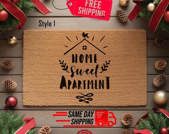 Home Sweet Apartment Doormat: Natural Coir Welcome Mat