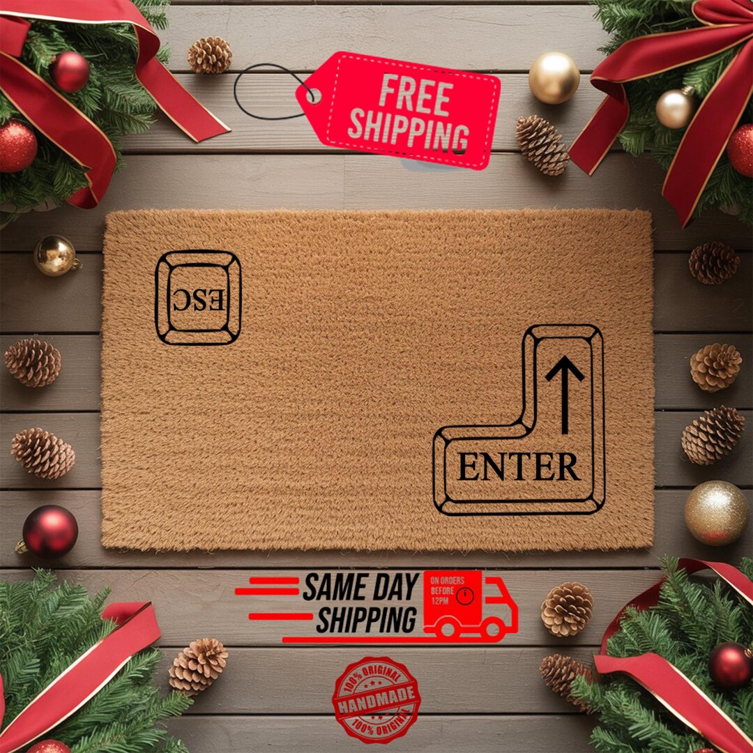 Funny Keyboard Doormat, ESC Enter Door Mat, Geek Welcome Mat, Computer ...
