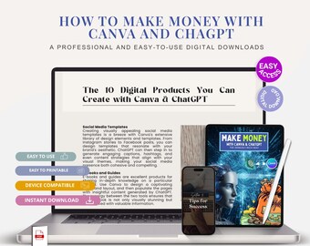 Passive Income Ebook: Canva Chatgpt Business Guide, Money Online with AI & Design Digital Download