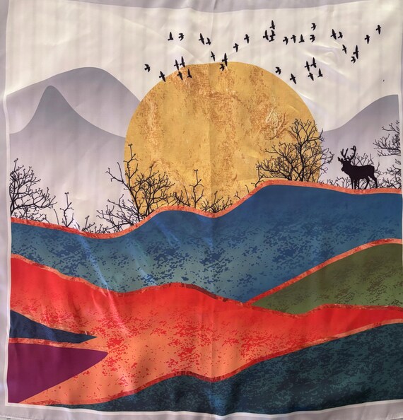 Square silky scarf View 2