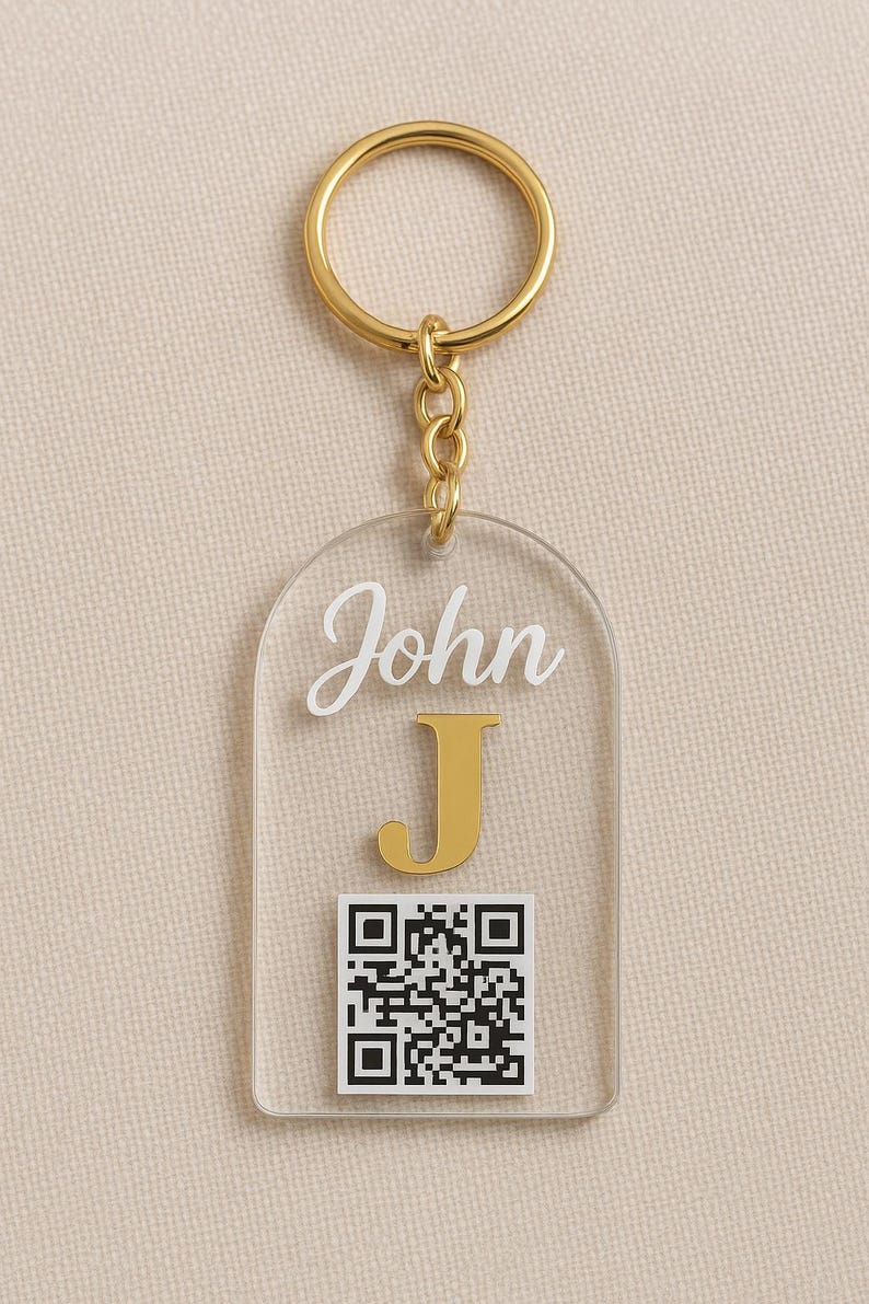 Custom QR Code Keychain – Personalized Acrylic QR Keyring for Website ...