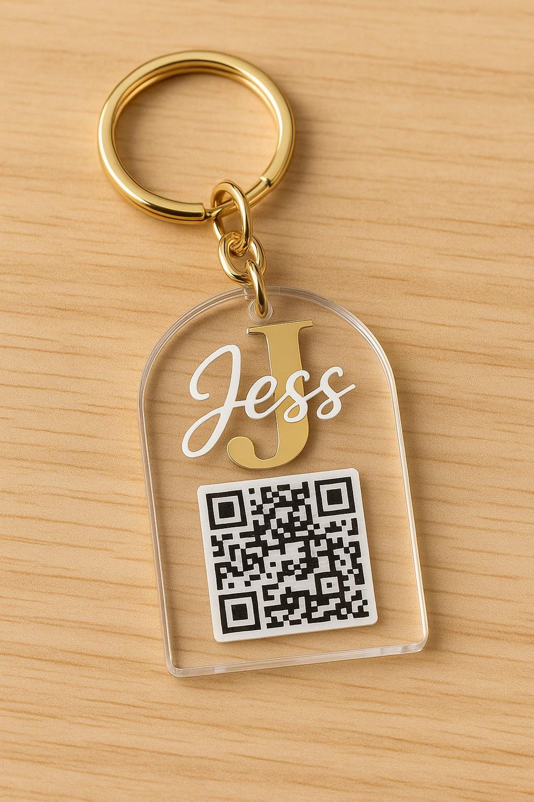 Custom QR Code Keychain – Personalized Acrylic QR Keyring for Website ...