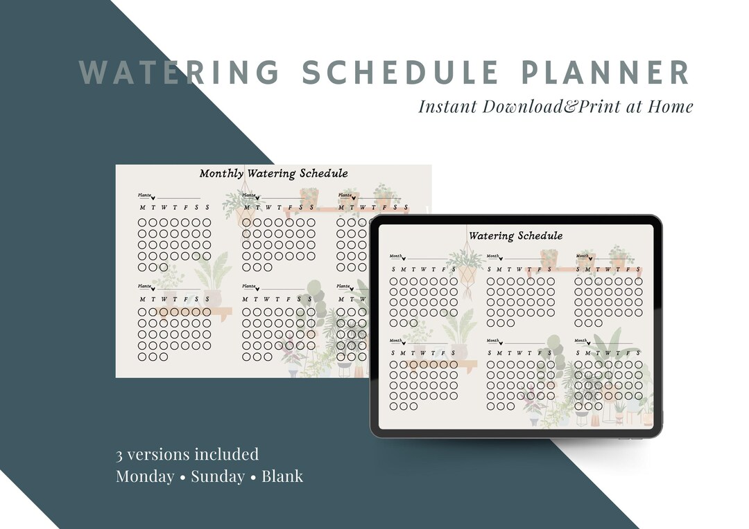 Watering Roster Watering Schedule Planner Printable | Flowers Care Tracker PDF ...