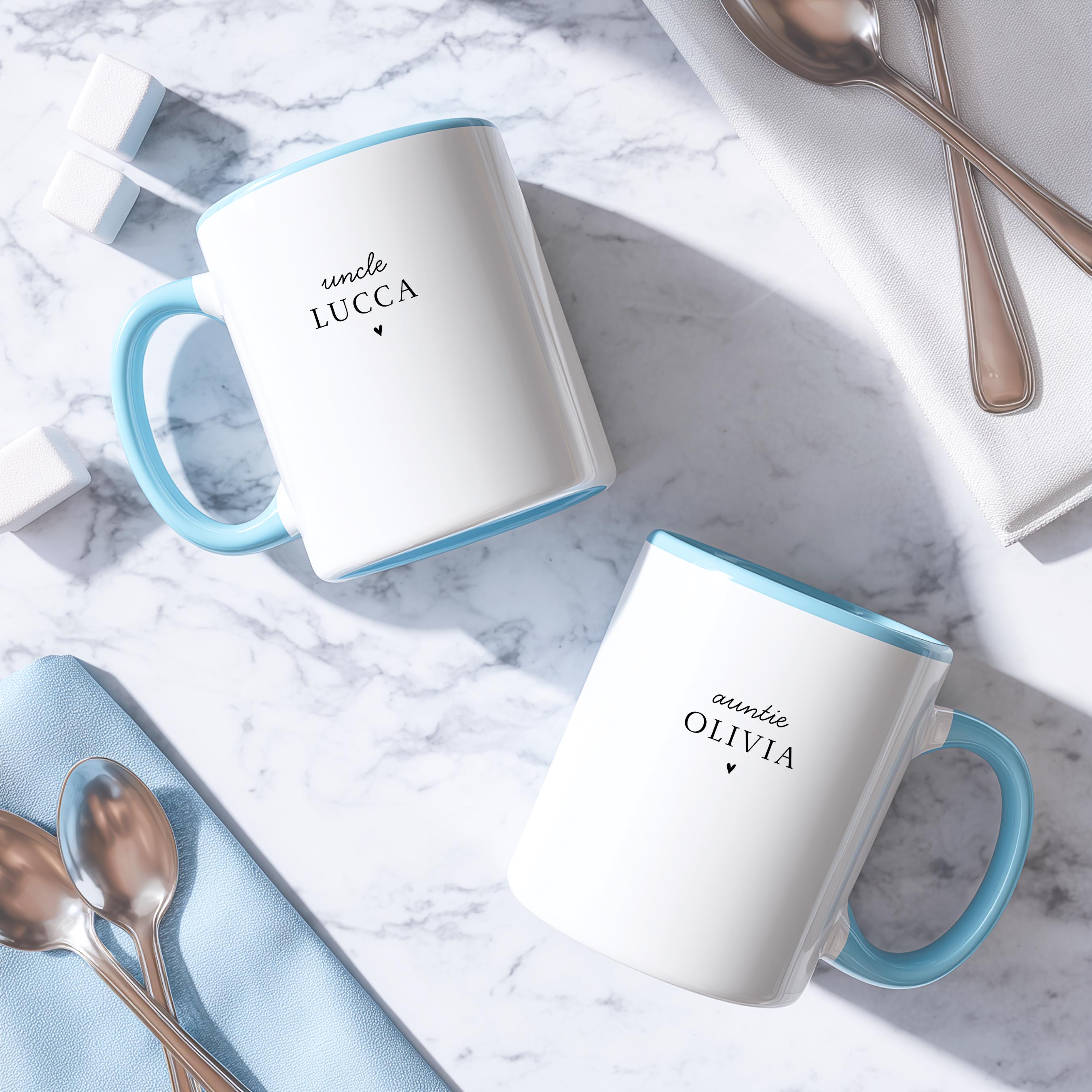 Custom Aunt and Uncle Mug Set, Personalized Pregnancy Reveal Cups ...