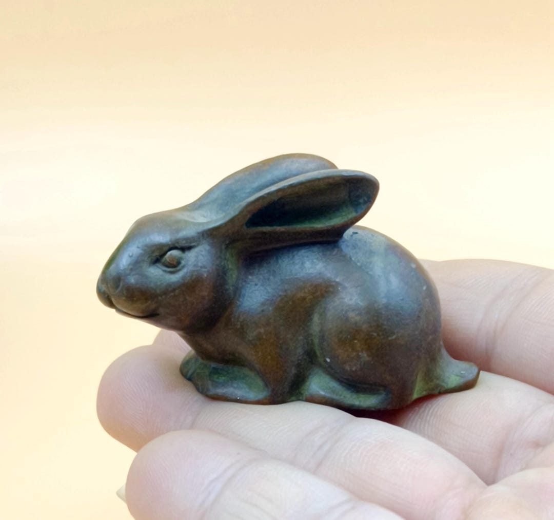 Glass Rabbit Copper Solid Pure Copper Retro Rabbit Figurine, Home Desktop Decoration - Etsy