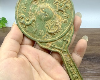 Solid copper Retro Mythical Beast Bronze Mirror / Home Decor Crafts Ornaments