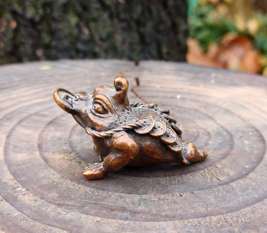 Solid Copper Vintage Three-legged Toad Sculpture / Home, Office, Study ...