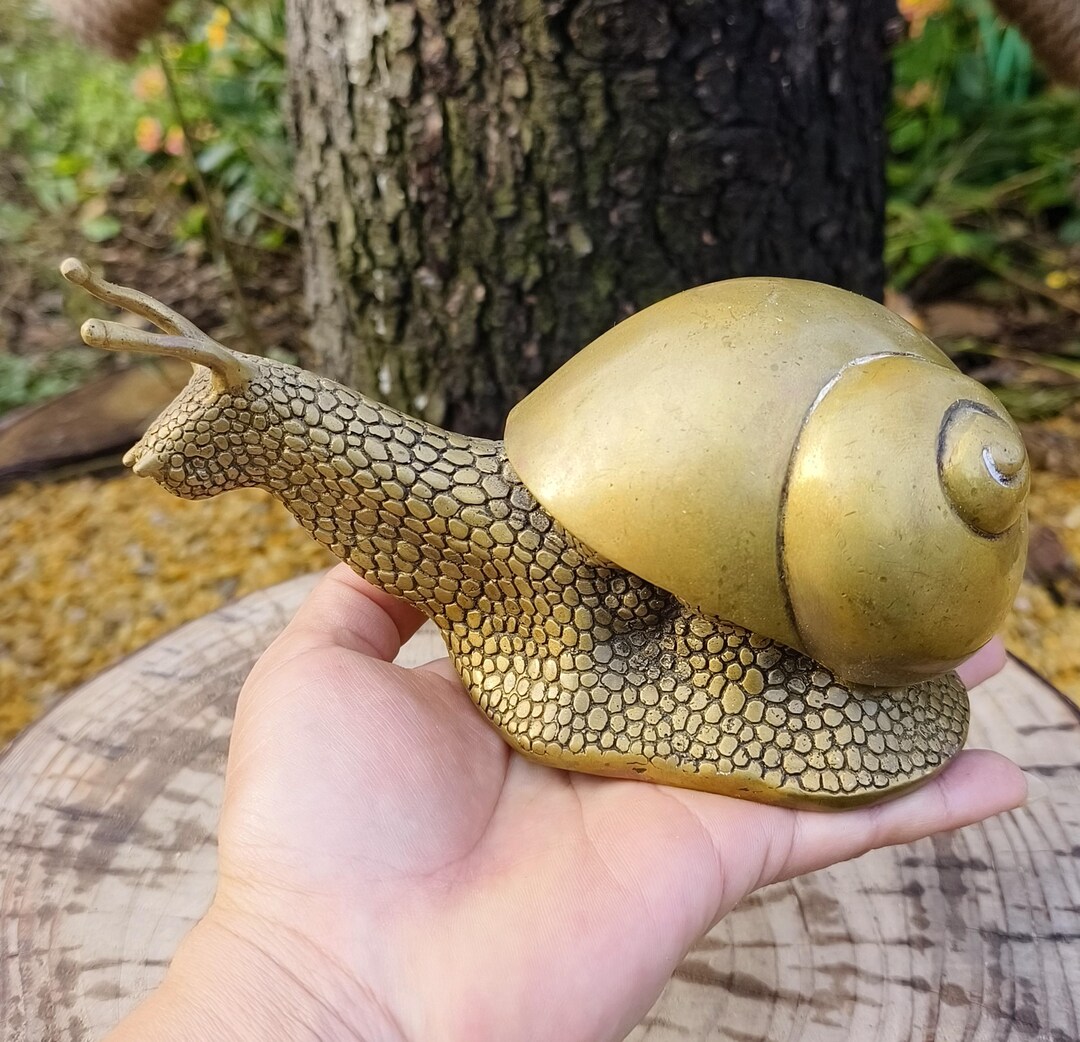 Heavy-duty Pure Copper Retro Snail Sculpture / Home Desktop Craft ...