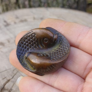 Solid copper fish tea pet sculpture / Miniature desktop decoration  Ornament