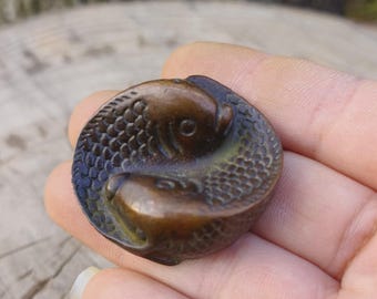 Solid copper fish tea pet sculpture / Miniature desktop decoration  Ornament