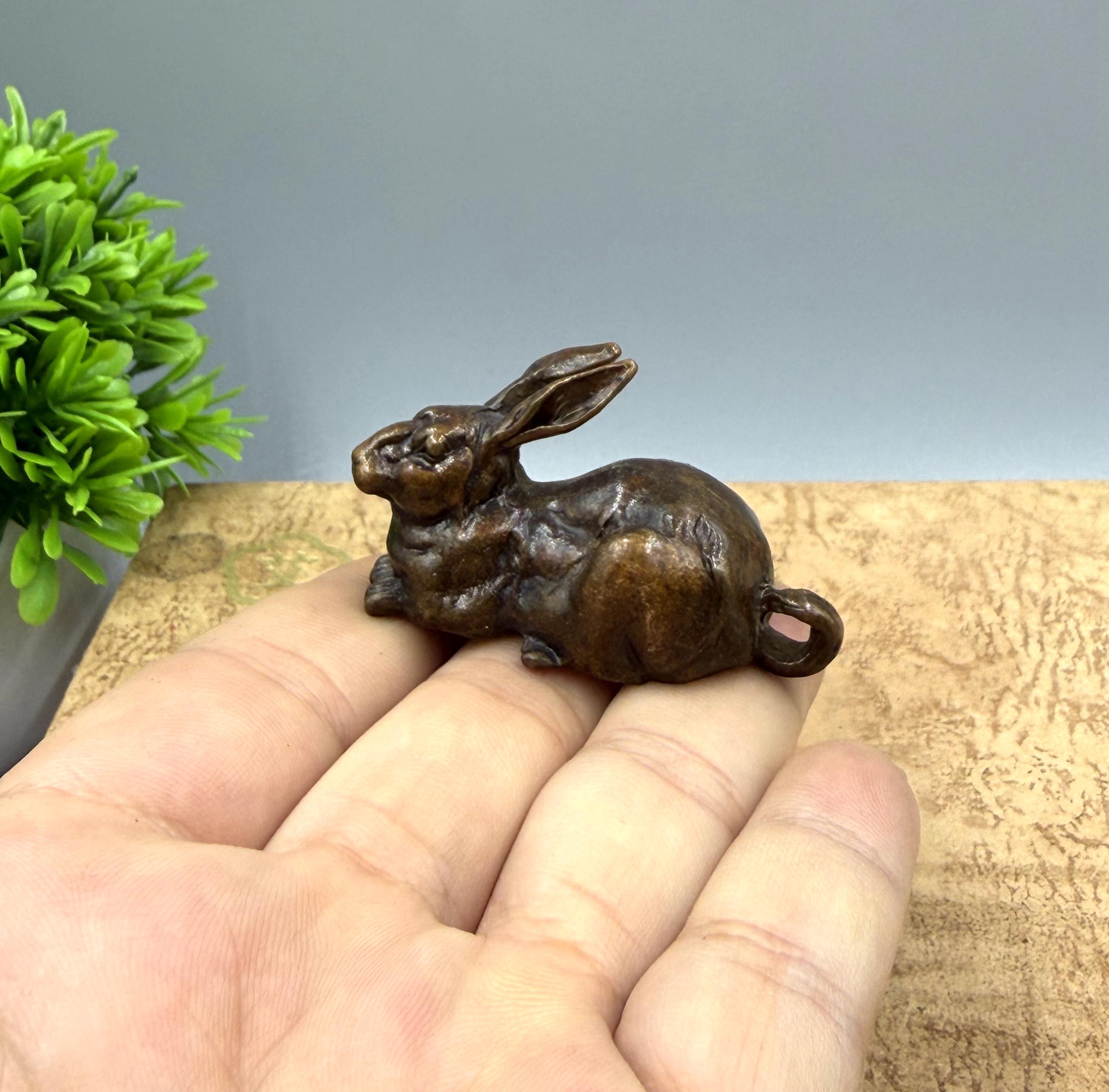 Copper The Rabbit Solid Pure Copper Vintage Rabbit Figurine, Home Desktop Decoration - Etsy