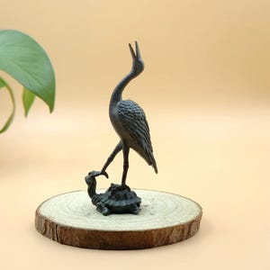 Crane on Turtle Sculpture - Etsy
