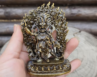 Pure copper Vajrapani Bodhisattva  sculpture/home Temple desktop offering ornament
