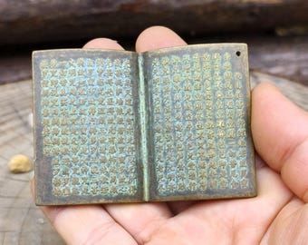 Vintage pure copper handmade Heart Sutra book ornament/home desktop craft item