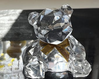 orsetto in resina trasparente con effetto cristallo