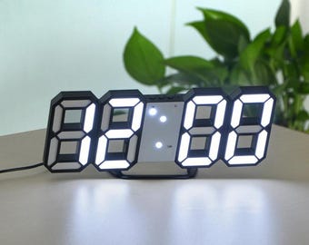 Minimalist 3D LED Digital Clock – Wall & Desk Alarm Clock with Temperature Display, Modern Home Decor, Nightstand and Office Clock
