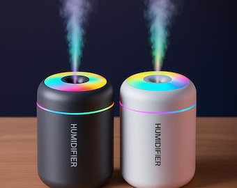 Mini USB LED Humidifier – Portable 180ml Cool Mist Diffuser, Colorful Night Light, Quiet Air Purifier for Bedroom, Office, Car
