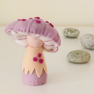 Handmade Waldorf Doll, pocket doll, Toadstool, Creative playthings, Imaginative play - Rosepe