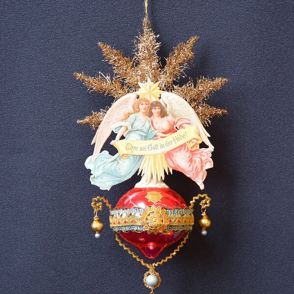 victorian christmas ornament, angel ornament, victorian ornament, victorian angel ornaments, antique ornament - GRACE & GLORY