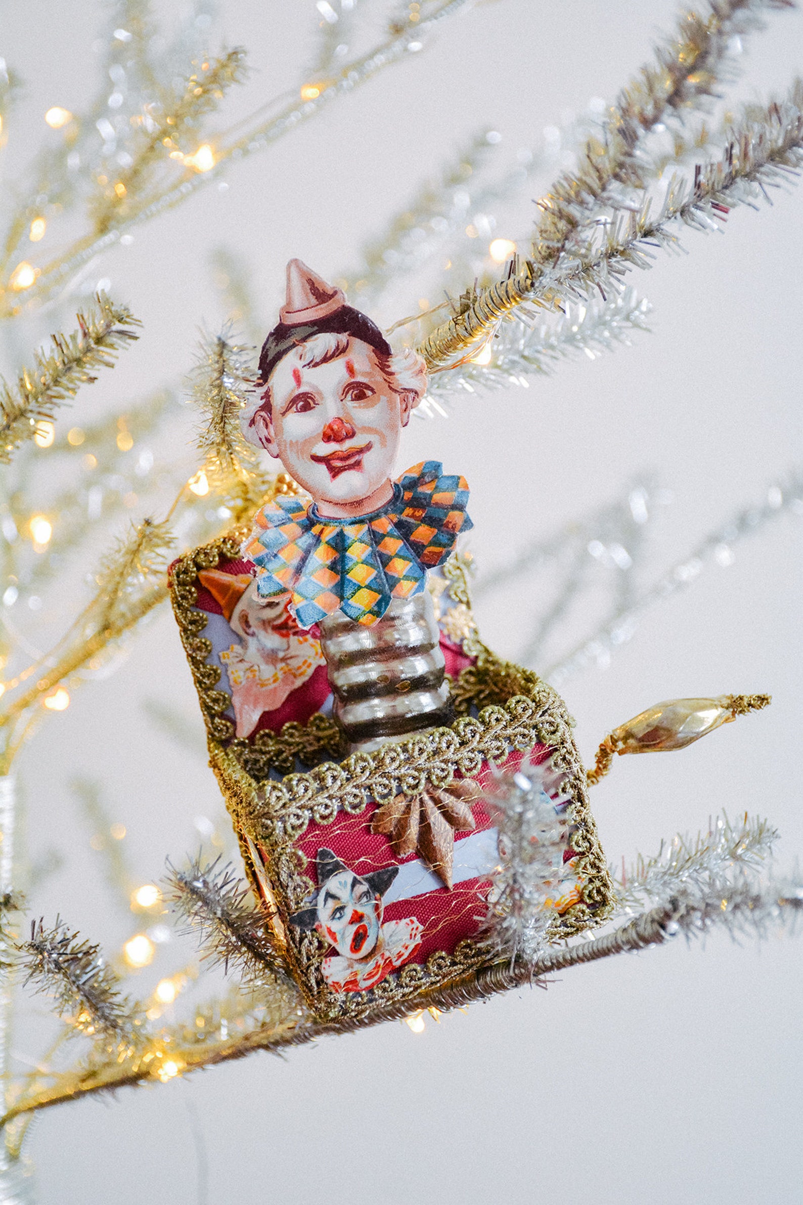 Jack in the box ornament clown ornament circus ornament Etsy