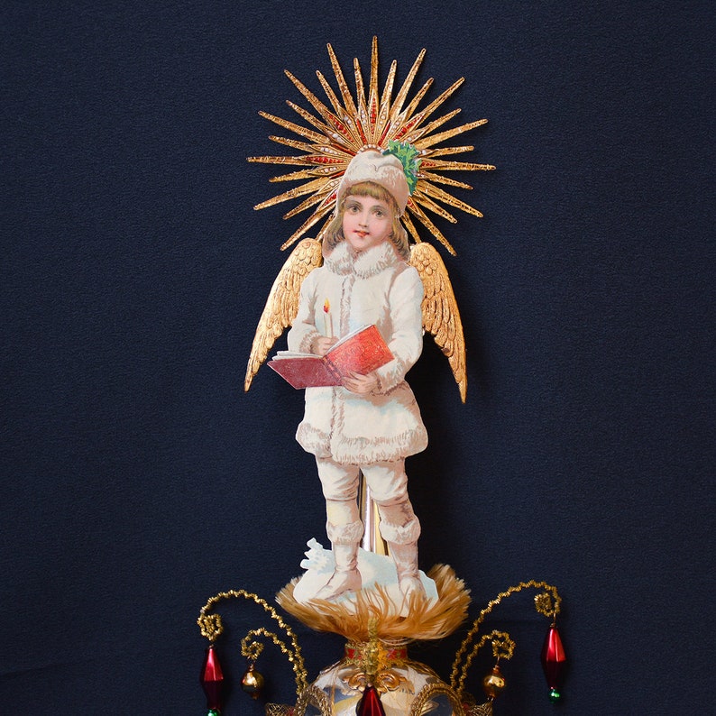 Angel Tree Topper, Victorian Christmas Tree Topper, Angel Christmas