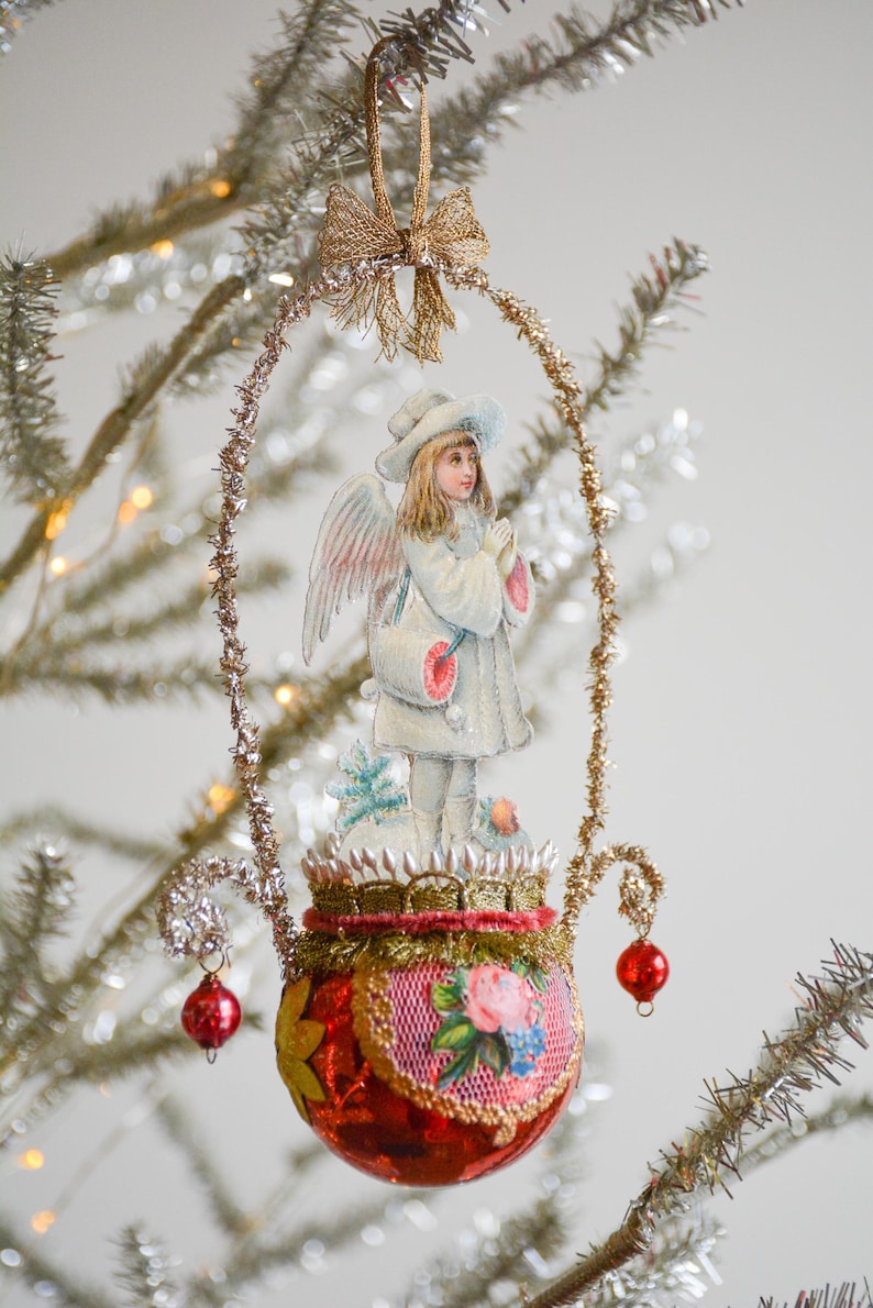 Victorian Christmas Ornament With Angel, Victorian Angel Ornaments ...