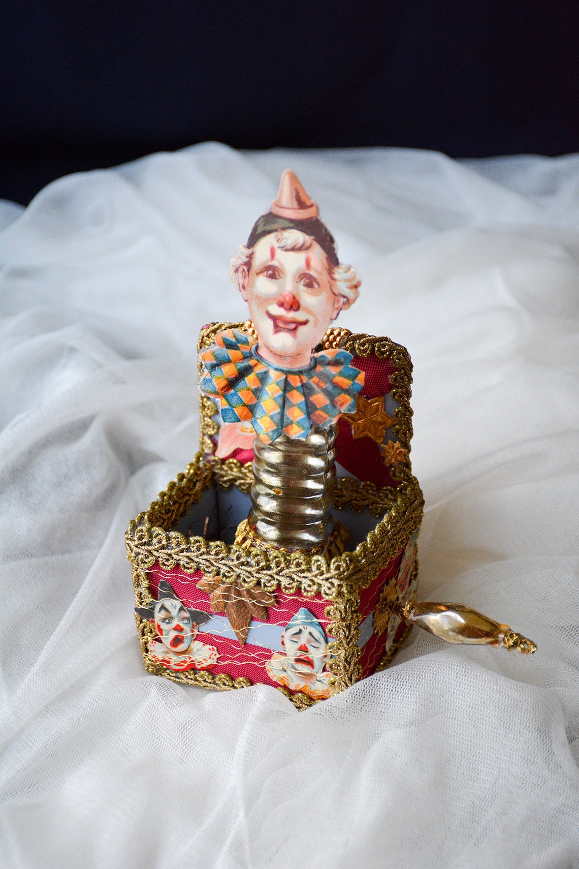 Jack in the Box Ornament Clown Ornament Circus Ornament Etsy